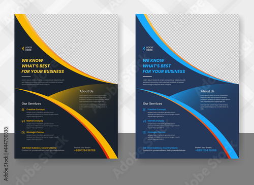 Corporate business flyer template design set and Flyer poster and leaflets layout, fully Editable