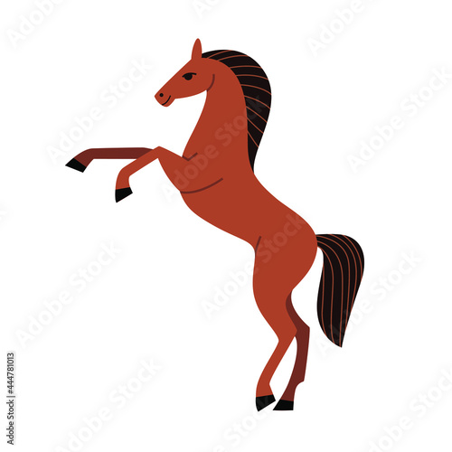 Horse reared. Cute character for children. Vector illustration in cartoon style.