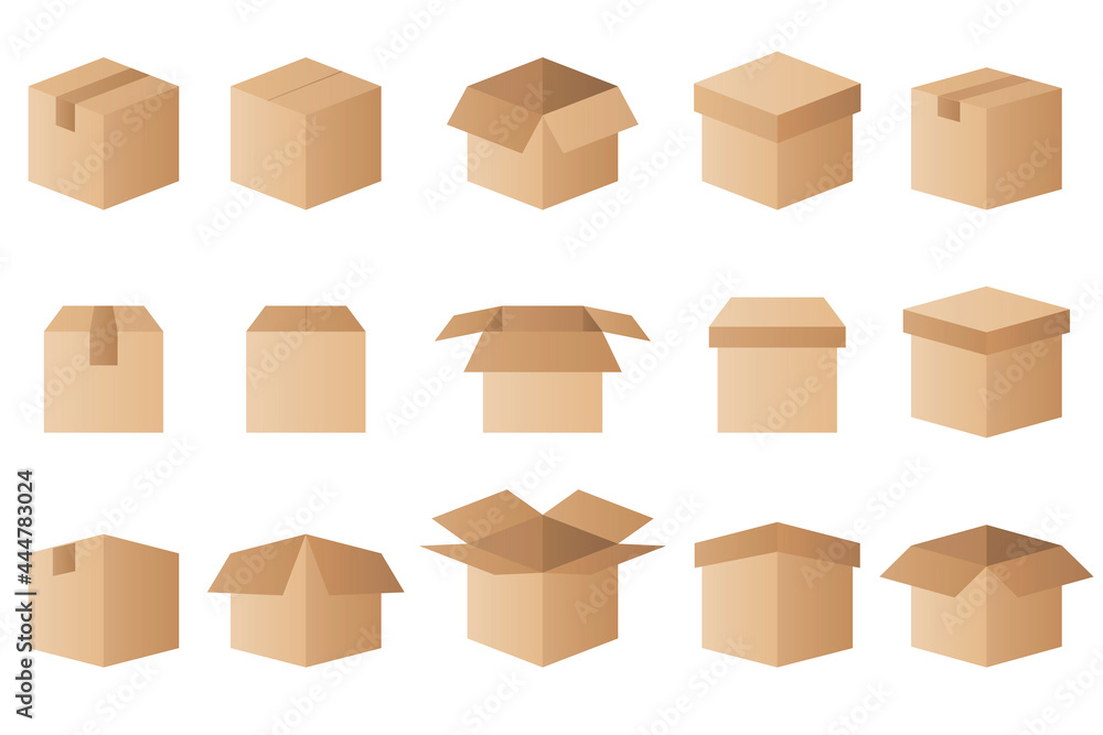 Set of Box gradient Vector Icons Set of Box gradient Vector Icons