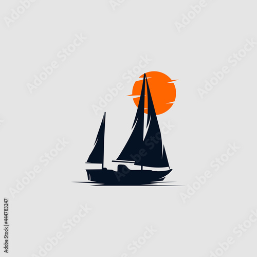 sailing ship logo design