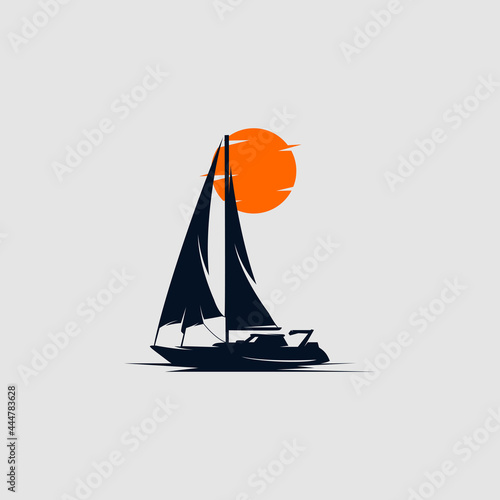 sailing ship logo design