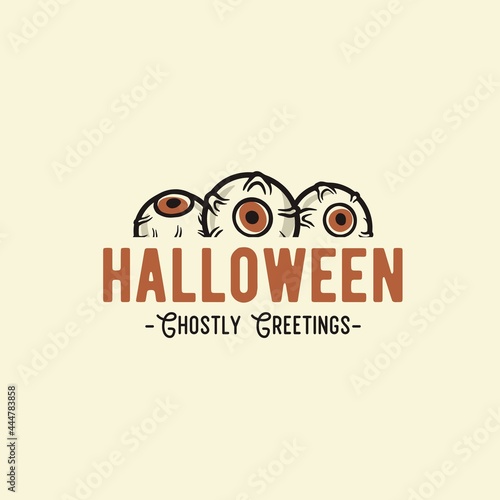 Halloween nasty eye for halloween print. Disgusting eyeball for t-shirt halloween design. Spooky body part for dark halloween party