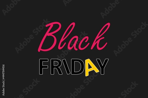 Black Friday Background. Good for Banner or Poster. Vector Illustration. Pink and black combination colors. Black Friday super sale campaign for big shopping discounts