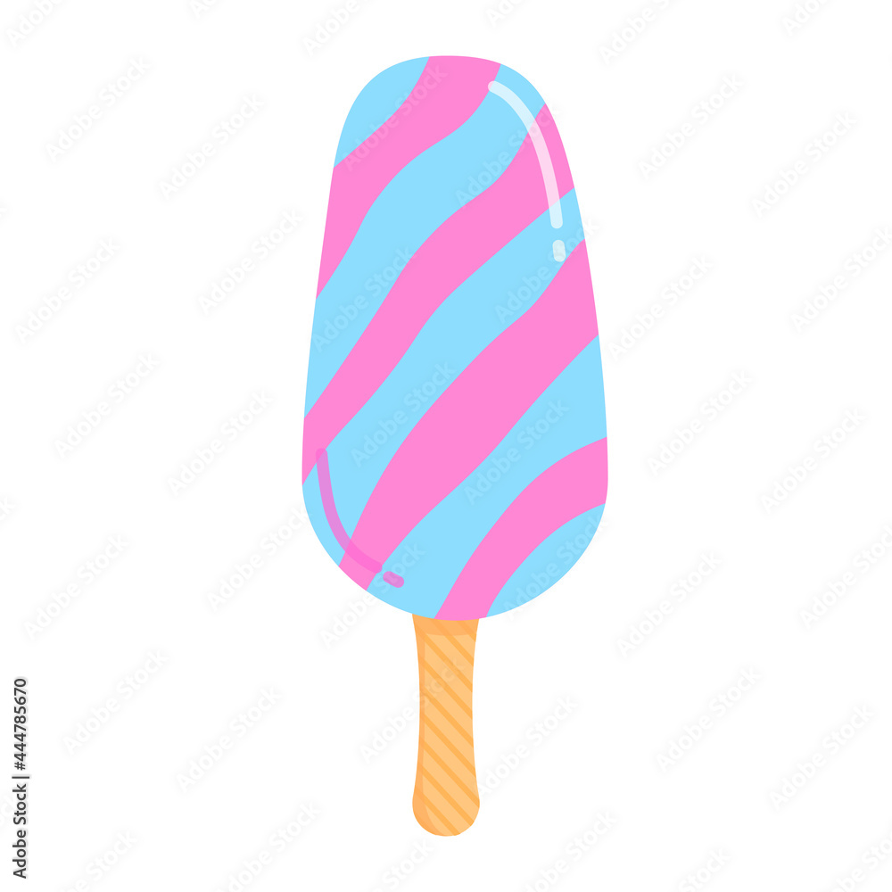 Pink and blue ice cream with wavy diagonal stripes Pink and blue ice cream with wavy diagonal stripes