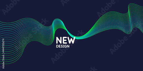 Vector abstract background with dynamic waves and lines.