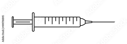 Syringe outline icon. Medical injection, vaccine symbol. Vector illustration.