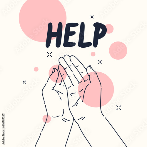 Wallpaper Mural The person stretches out his hands forward. A hand gesture that means help and support. Torontodigital.ca