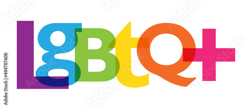LGBTQ+ colorful vector typography banner on white background