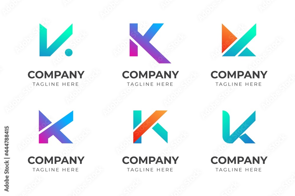 Set of creative abstract letter k logo design template collection Set of creative abstract letter k logo design template collection