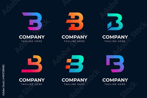 Set of creative abstract letter B logo design template collection