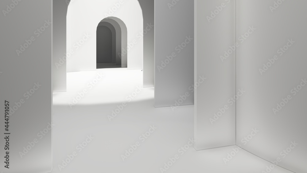 Architecture interior background empty arched pass 3d render Architecture interior background empty arched pass 3d render