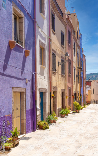 panoramic view of the village of Bosa in Sardinia
 photo