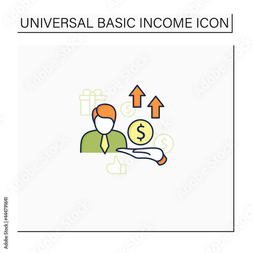 New investors color icon. Creating new investors generation. High quality worker. Profitable business. Universal basic income concept. Isolated vector illustration