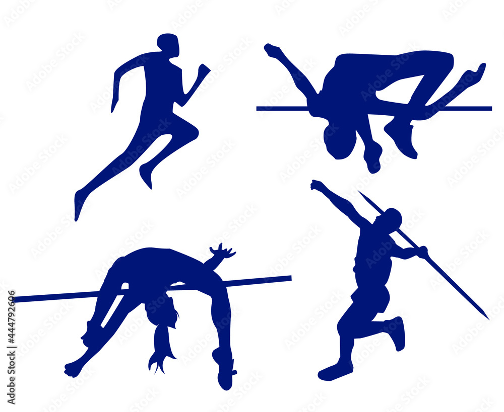 sets Athletics sport design 2020 games abstract vector illustration symbols signs icons