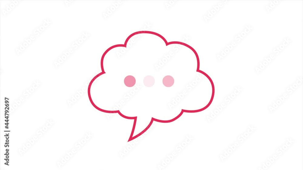 A simple animation of a thought bubble, or text message popping up, with typing or thinking dots A simple animation of a thought bubble, or text message popping up, with typing or thinking dots