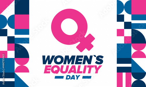 Women's Equality Day in United States. Female holiday, celebrated annually in August 26. Women right history month. Feminism concept. Poster, greeting card, banner and background. Vector illustration