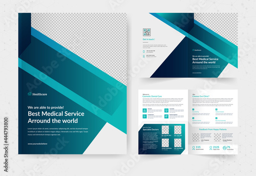 Medical business template design backgrounds and page layout design for brochure, book cover, magazine, annual report and company profile, fully editable