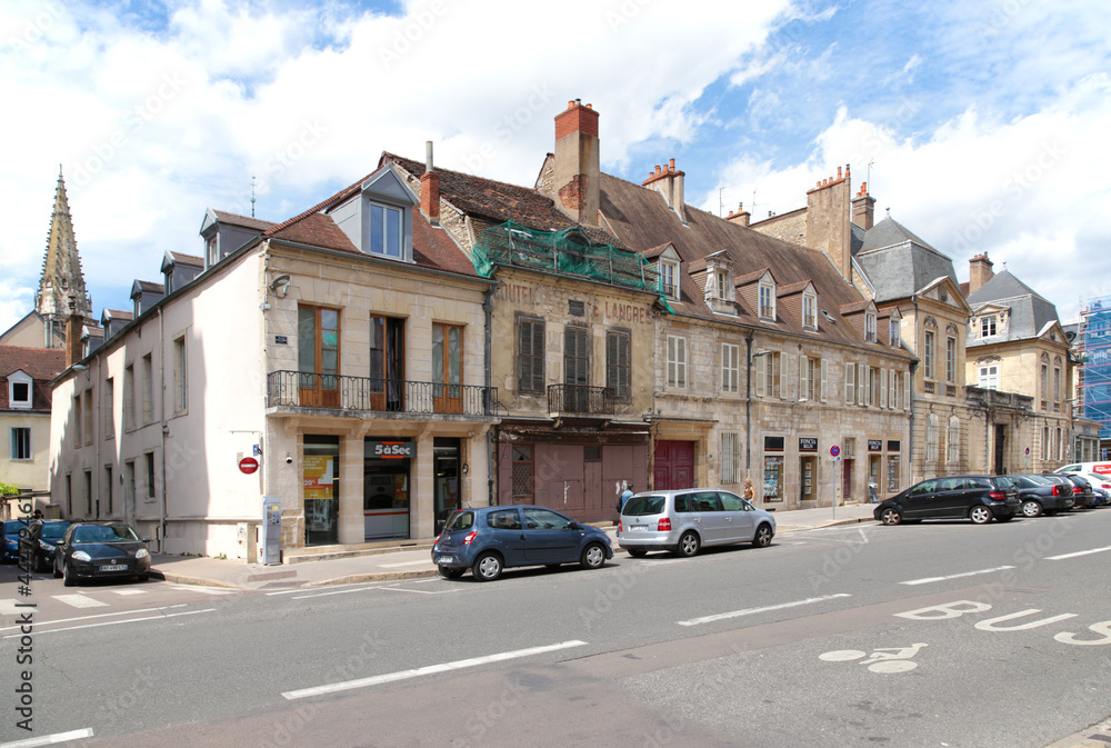 Dijon, France. Old facades at Bossuet square