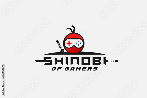creative ninja e-sports logo mascot  design for identity and community