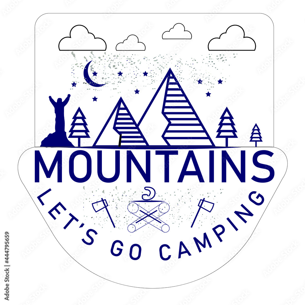 Mountain let's go campaign slogan t shirt design