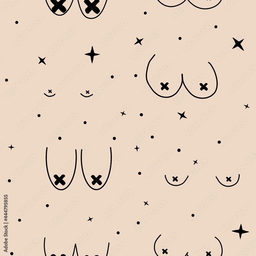 seamless pattern with breast, breast cancer awareness month seamless pattern with breast, breast cancer awareness month