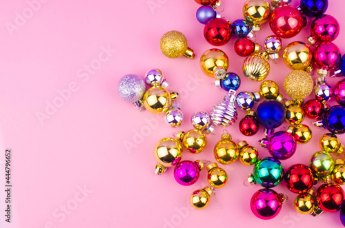 Colorful background for new year theme with christmas balls
