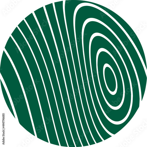 Vector graphic symbol green circle with swirling lines