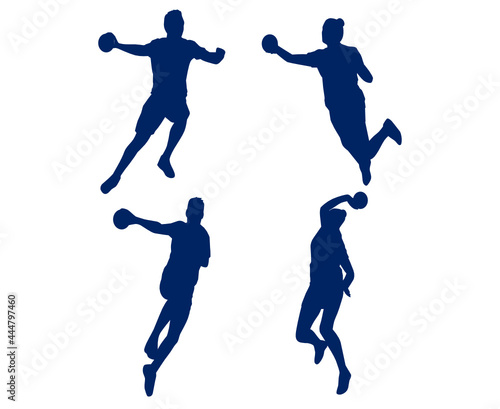 sets HandBall sport design 2020 games abstract vector illustration symbols signs icons