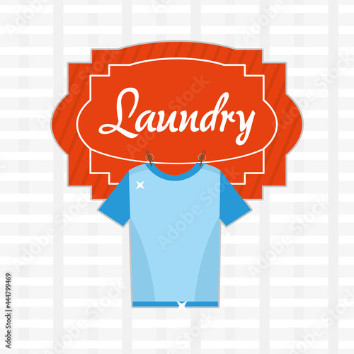 Laundry illustration with tshirt