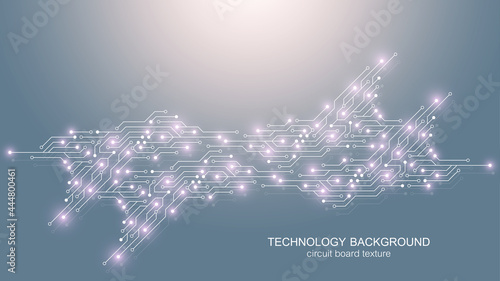 Motherboard vector background with circuit board electronic elements. Electronic texture for computer technology  engineering concept. Motherboard computer generated abstract illustration