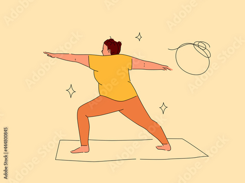 Plus Size Woman On Yoga Mat