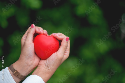 emale hand in the shape of a love heart Satisfaction Concept