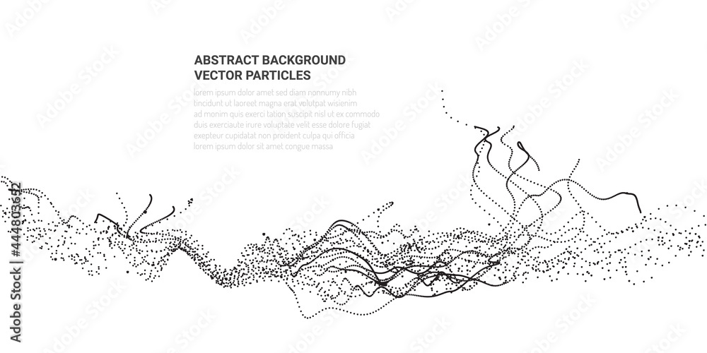 Abstract 3D image with particle flow movement