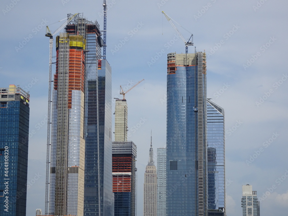 New York City skyline with skyscraper construction New York City skyline with skyscraper construction