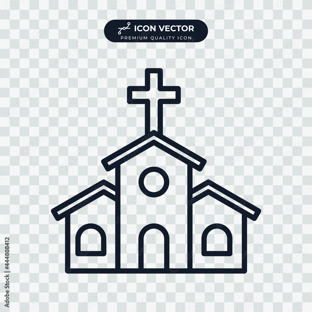 church icon symbol template for graphic and web design collection logo vector illustration