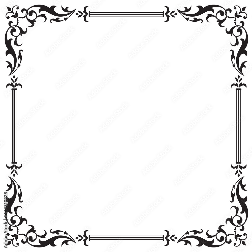 Calligraphic Floral Frame And Page Decoration Vector Illustration Vector Of Decorative Vertical Element Border And Frame Stock Vector Adobe Stock