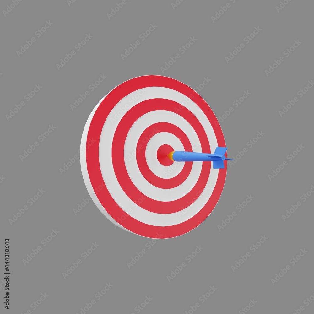 Red dartboard with blue dart 3d illustration. 3D dart on dartboard isolated on white. Dart board illustration Red dartboard with blue dart 3d illustration. 3D dart on dartboard isolated on white. Dart board illustration