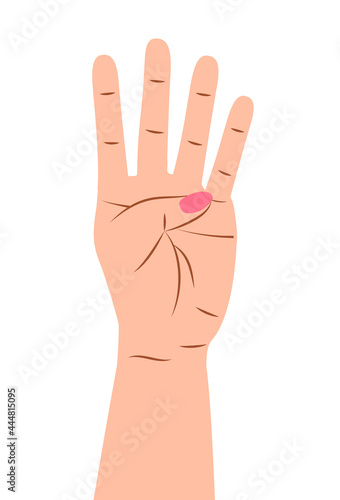 Hand gesture sign vector. ounting on fingers. Wrist icons with finger count