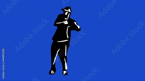 HIP HOP STEP - BART SIMPSON on Chroma-Key Blue and Luma Matte