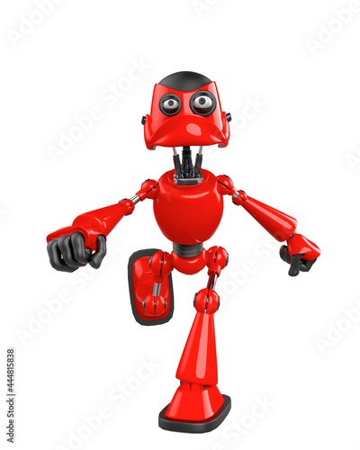 nice robot is walking very sad