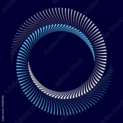 White and blue swirls as yin and yang symbol over dark background.