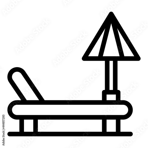 Deck chair icon outline vector. Beach longue chaise. Summer bed