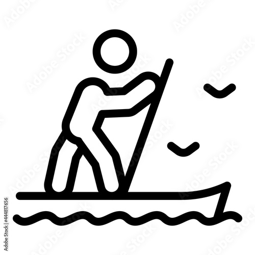 Sup surf icon outline vector. Paddle board surf. Stand up sup surf