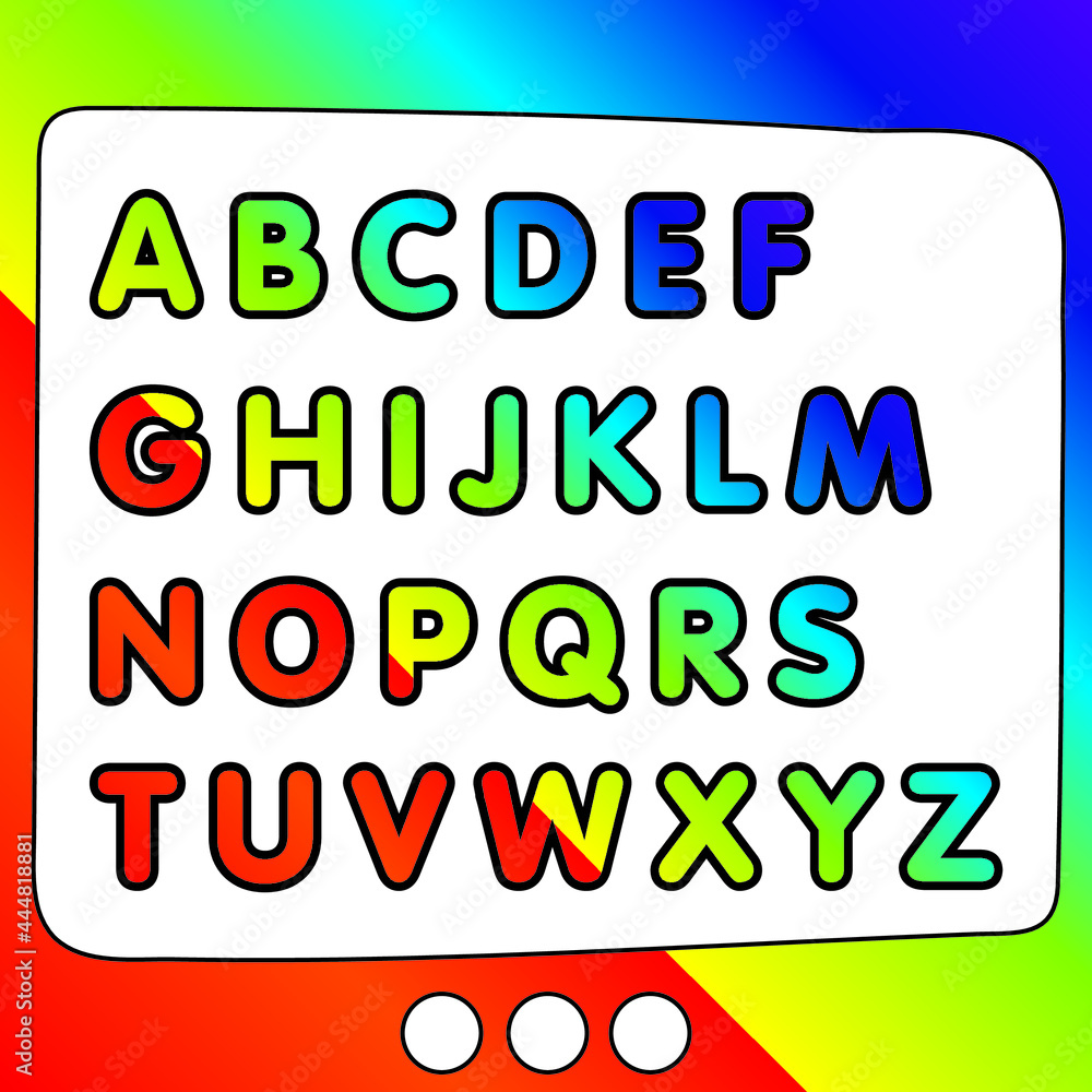 multi-colored alphabet gradient for learning