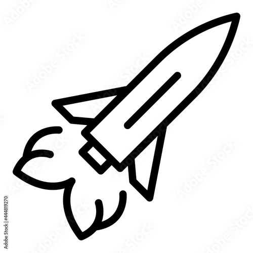 Spaceship launch icon outline vector. Space rocket. Shuttle start