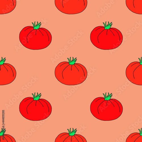 Seamless vector illustration with red tomatoes.