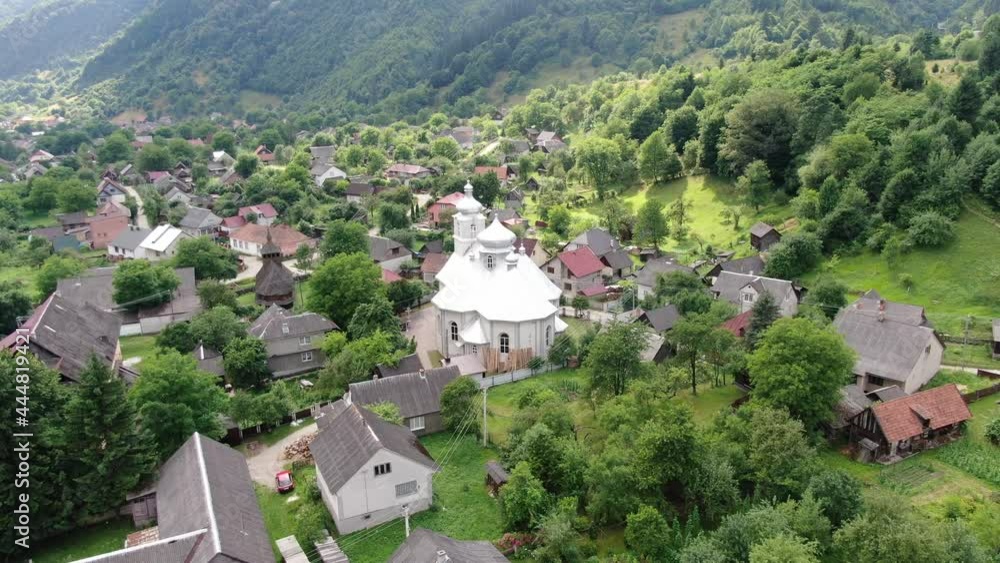 Small European town in the mountains Small European town in the mountains