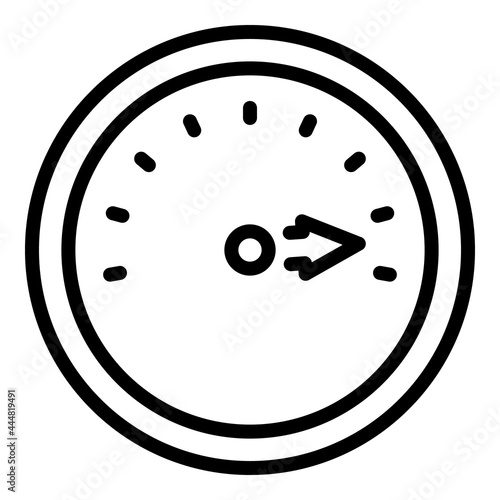 Full speedometer icon outline vector. Speed meter. Gauge low chart