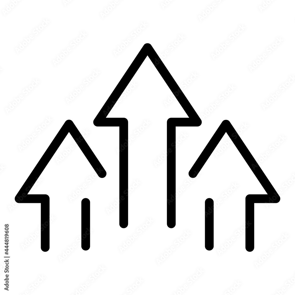 Arrows grow icon outline vector. Arrow up curve. Business increase Arrows grow icon outline vector. Arrow up curve. Business increase