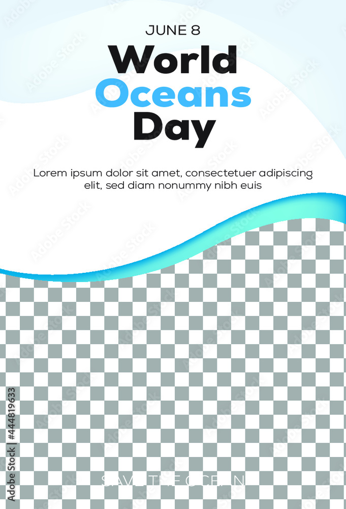 International Oceans day social media design template